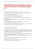 WGU Educational Psychology&vert; exam questions and answers correct and verified A&plus;