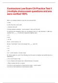 Contractors Law Exam CA Practice Test 1&vert; multiple choice exam questions and answers verified 100&percnt;
