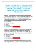 CADC CERTIFICATION EXAM LATEST ACTUAL EXAM QUESTIONS AND DETAILED CORRECT ANSWERS &lpar;VERIFIED ANSWERS&rpar; &vert; ALREADY GRADED A&plus;