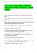 NOCTI Culinary Exam Questions with 100&percnt; Correct Answers Latest Update