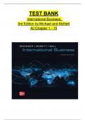 TEST BANK For International Business 3rd Edition by Michael Geringer&comma; Jeanne McNett&comma; Verified Chapters 1 - 15&comma; Complete Newest Version