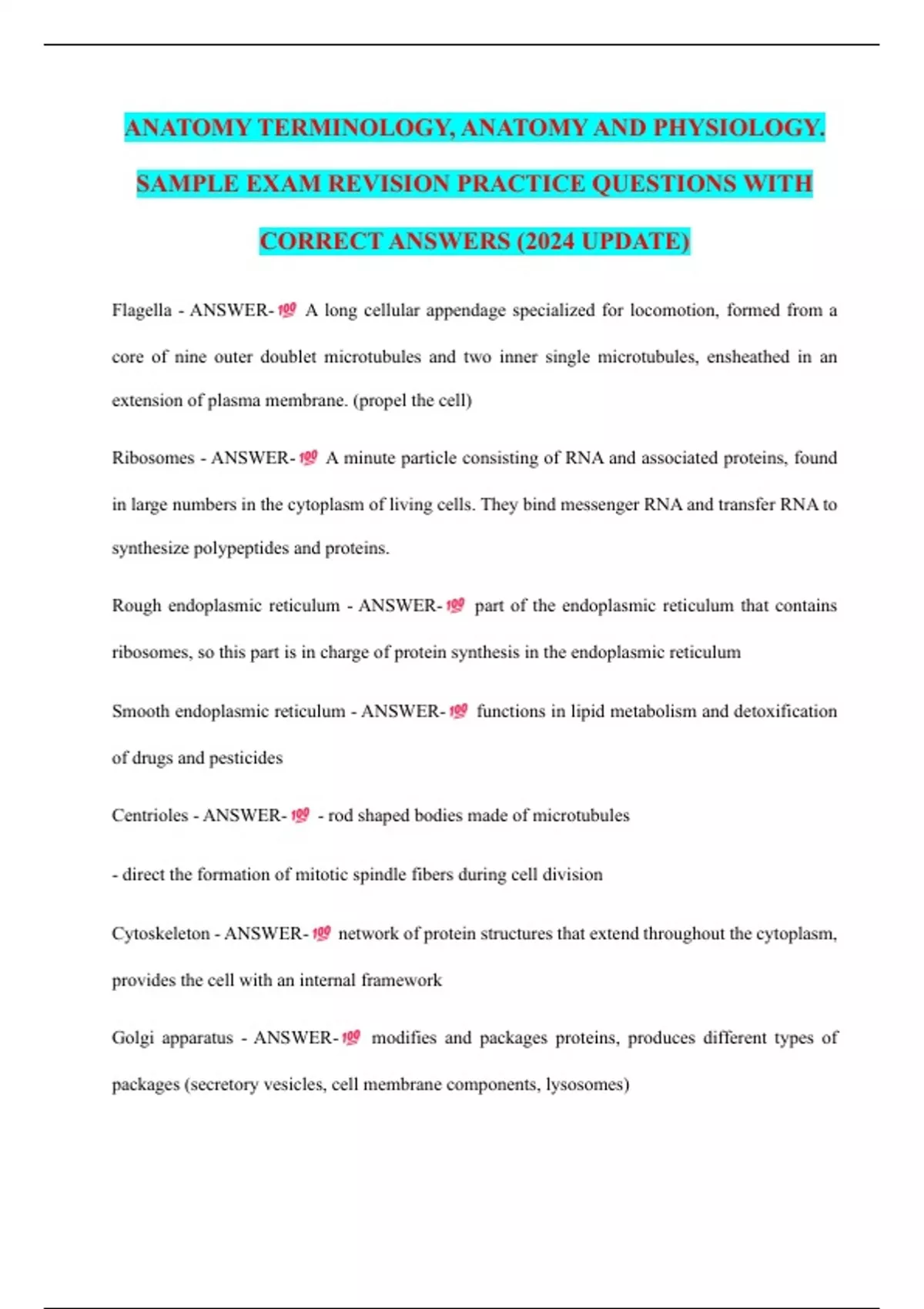 HUMAN ANATOMY AND PHYSIOLOGY PRACTICE EXAM visual data 4