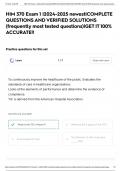 HIM 370 Exam 1 &vert;2024-2025 newest&vert;COMPLETE QUESTIONS AND VERIFIED SOLUTIONS &lpar;frequently most tested questions&rpar;&vert;GET IT 100&percnt; ACCURATE&excl;&excl;