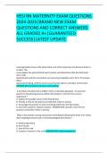 HESI RN MATERNITY EXAM QUESTIONS 2024-2025&vert;BRAND NEW EXAM QUESTIONS AND CORRECT ANSWERS ALL GRADED A&plus;&vert;GUARANTEED SUCCESS&vert;LATEST UPDATE 