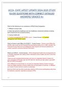 HCCA - CHPC LATEST UPDATE 2024 -2025 STUDY GUIDE QUESTIONS WITH CORRECT DETAILED ANSWERS&sol; GRADED A&plus;