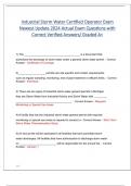 Industrial Storm Water Certified Operator Exam Newest Update 2024 Actual Exam Questions with Correct Verified Answers&sol; Graded A&plus;
