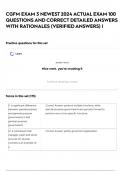 CGFM EXAM 3 NEWEST 2024 ACTUAL EXAM 100 QUESTIONS AND CORRECT DETAILED ANSWERS WITH RATIONALES &lpar;VERIFIED ANSWERS&rpar; &vert;