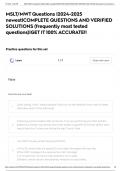MSLT&sol;MWT Questions &vert;2024-2025 newest&vert;COMPLETE QUESTIONS AND VERIFIED SOLUTIONS &lpar;frequently most tested questions&rpar;&vert;GET IT 100&percnt; ACCURATE&excl;&excl;