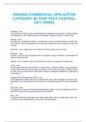VIRGINIA COMMERCIAL APPLICATOR CATEGORY 3B TURF PEST CONTROL KEY TERMS