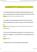Leading SAFe &lpar;4&period;6&rpar; Exam Updated Questions and Answers &lpar;2024&sol;2025&rpar; &lpar;Verified Answers&rpar;