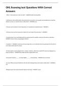 OHL licensing test Questions With Correct Answers