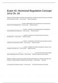  Exam &num;2&colon; Hormonal Regulation Concept 14 & Ch&period; 19 Actual Questions With Correct Detailed Answers Success Guaranteed&period;