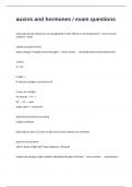 auxins and hormones &sol; exam questions With Correct Verified Answers Guaranteed Success&period;