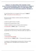 INDIANA WATER OPERATOR CERTIFICATION EXAM TESTBANK 2025&sol;REAL 800&plus; QUESTIONS & CORRECT DETAILED ANSWERS&sol;INDIANA WATER OPERATOR CERTIFICATION EXAM 2024-2025&sol;ALREADY GRADED A&plus;