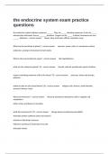  the endocrine system exam practice questions And Answers Correctly Defined Graded A&plus;&period;