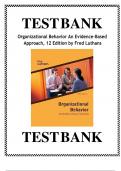 Test Bank for Organizational Behavior An Evidence-Based Approach&comma; 12 Edition by Fred Luthans
