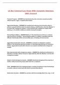 LA Bar Criminal Law Exam With Complete Solutions 100&percnt; Correct