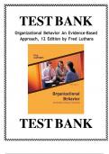 Test Bank for Organizational Behavior An Evidence-Based Approach&comma; 12 Edition by Fred Luthans