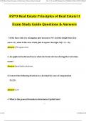 AYPO Real Estate Principles of Real Estate II Exam Study Guide Updated Questions and Answers &lpar;2024&sol;2025&rpar; &lpar;Verified Answers&rpar;