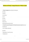 Balanced Body Comprehensive Pilates Quiz 2024 Questions And Correct Answers Already Passed &lpar;2024&sol;2025&rpar; &lpar;Verified Answers&rpar;