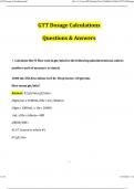 GTT Dosage Calculations Updated Questions and Answers &lpar;2024&sol;2025&rpar; &lpar;Verified Answers&rpar;