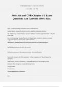 First Aid and CPR Chapter 1-3 Exam Questions And Answers 100&percnt; Pass&period;