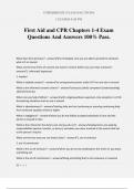 First Aid and CPR Chapters 1-4 Exam Questions And Answers 100&percnt; Pass&period;