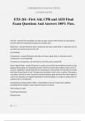 EXS 261- First Aid&comma; CPR and AED Final Exam Questions And Answers 100&percnt; Pass&period;