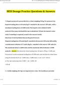 HESI Dosage Calculations Practice 2024 Exam Questions with Verified Answers &vert; Latest &lpar;2024&sol;2025&rpar; &lpar;Verified Answers&rpar;