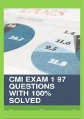 CMI EXAM 2024 &sol;97 QUESTIONS WITH 100&percnt; CORRECT DETAILED AND VERIFIED ANSWERS&sol;CMI EXAM &sol;NEWEST VERSION&excl;&excl;&excl;