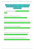 Billing Regulations&vert; CPC Professional  Exam Rehearsals&vert; Written Test with  Verified Q&A