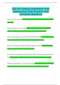 ICD-10&vert; Coding Certification PreAssessment Test&vert; Practice 1&2&vert;  Complete Solutions