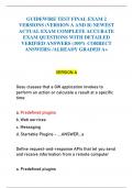GUIDEWIRE TEST FINAL EXAM 2  VERSIONS &lpar;VERSION A AND B&rpar; NEWEST  ACTUAL EXAM COMPLETE ACCURATE  EXAM QUESTIONS WITH DETAILED  VERIFIED ANSWERS &lpar;100&percnt; CORRECT  ANSWERS&rpar; &sol;ALREADY GRADED A&plus;