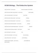GCSE Biology - The Endocrine System Certification Review Exam Questions And Answers Verified&period;