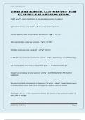 LASER HAIR REMOVAL EXAM QUESTIONS WITH FULLY DETAILED LATEST SOLUTIONS&period;