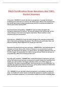 PALS Certification Exam Questions And 100&percnt; Correct Answers
