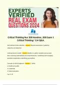 Critical Thinking Nur 200 Hondros&comma; 200 Exam 1 Critical Thinking&sol; 114 Q&A&period;  