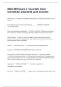BMS 300 Exam 1 &lpar;Colorado State University&rpar; questions with answers