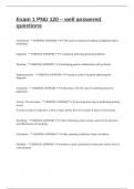 Exam 1 PNU 120 &ndash; well answered questions