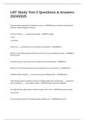 LRT Study Test 2 Questions & Answers 2024&sol;2025