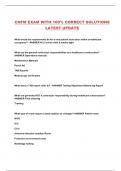CHFM EXAM WITH 100&percnt; CORRECT SOLUTIONS LATEST UPDATE