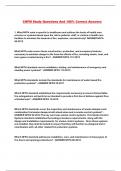 CHFM Study Questions And 100&percnt; Correct Answers
