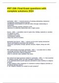 PRT 238- Final Exam questions with complete solutions 2024