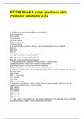 PT 238 Week 8 exam questions with complete solutions 2024