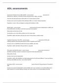 ADL assessments Exam Questions And Answers Guaranteed Pass&period;