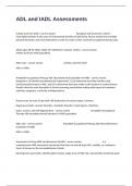 ADL and IADL Assessments Exam Questions And Answers Verified Guaranteed Answers&period;