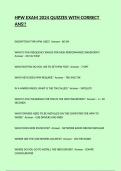 HPW EXAM 2024 QUIZZES WITH CORRECT ANS&excl;&excl;