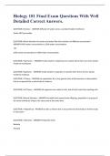 Biology 181 Final Exam Questions With Well Detailed Correct Answers&period; 
