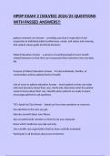 HPDP EXAM 2 &lpar;SOLVED&rpar; 2024&sol;25 QUESTIONS WITH PASSED ANSWERS&excl;&excl;