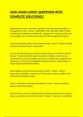 ACHC EXAM LATEST QUESTIONS WITH COMPLETE SOLUTIONS&excl;&excl;